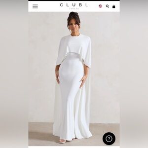 Club L London PADMA
WHITE DRAPED MAXI DRESS WITH CAPE SLEEVES #wedding #prom